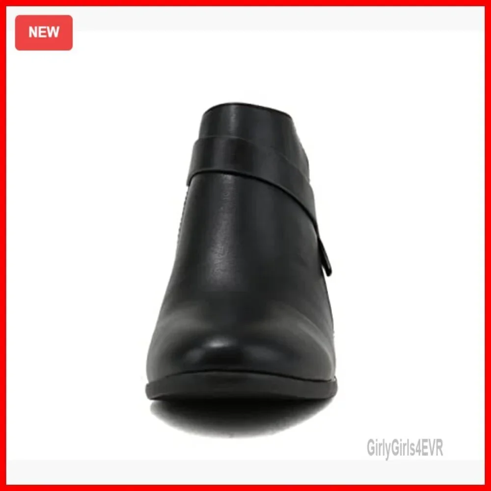 Women's Ankle Booties with Multi-Strap Design and Block Heel, Wide Fit